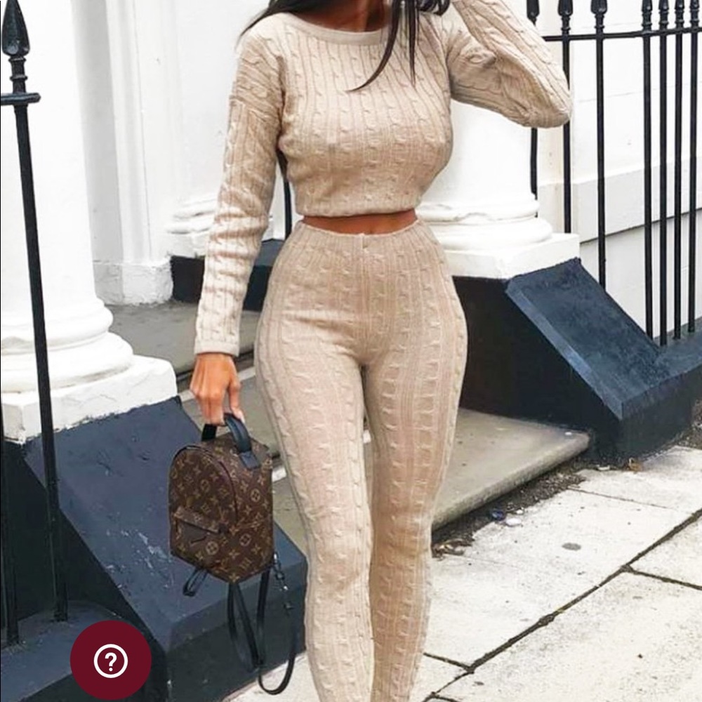 Cable knit lounge set